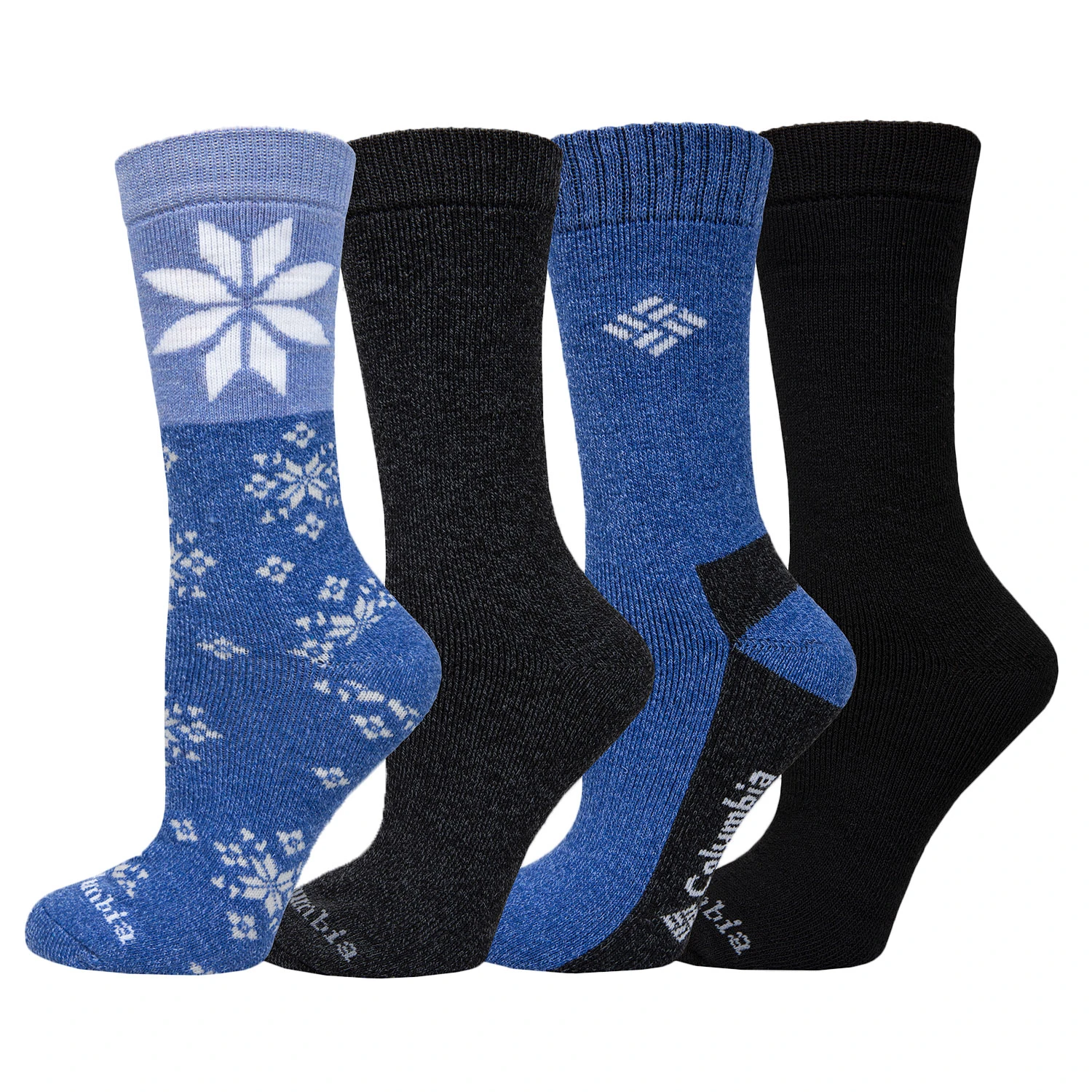 Columbia Women's Moisture Control Winter Solstice Crew Socks - 4-Pack